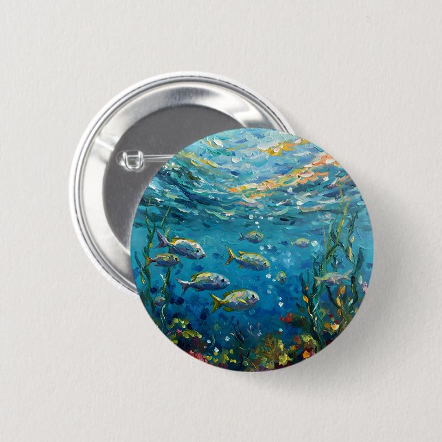 Life Under The Sea 6 Cm Round Badge (Front & Back)