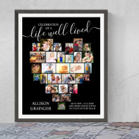 Life Well Lived Heart Photo Custom Funeral