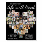 Life Well Lived Heart Shaped Photo Collage Funeral