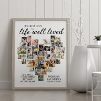 Life Well Lived Heart Shaped Photo Collage Funeral
