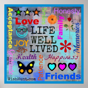 Life Well Lived Inspirational Poster by WishHunt