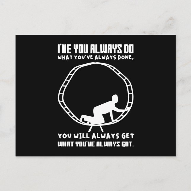 Life Wisdom Hamster Wheel Escape Entrepreneur Postcard (Front)