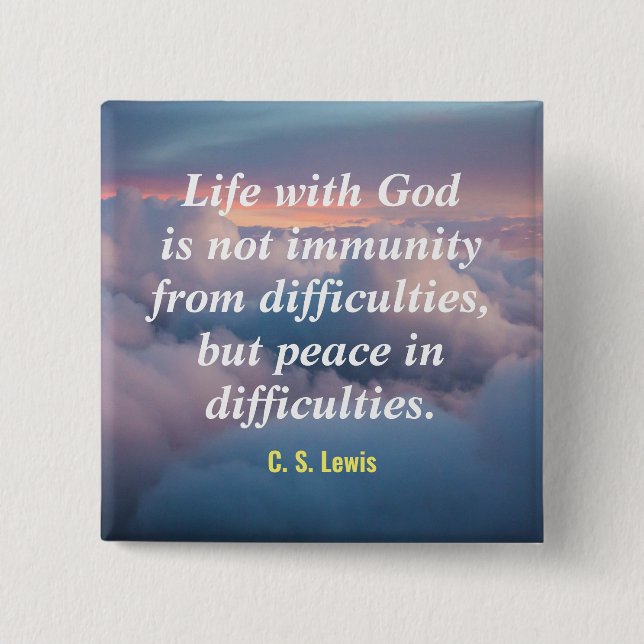 Life With God Quote Button (Front)