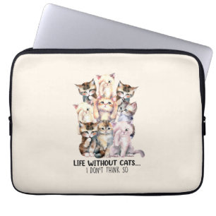 Life Without Cats Laptop Sleeve