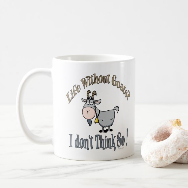 LIFE WITHOUT GOATS | by TotallyGoatally™ Coffee Mug (With Donut)