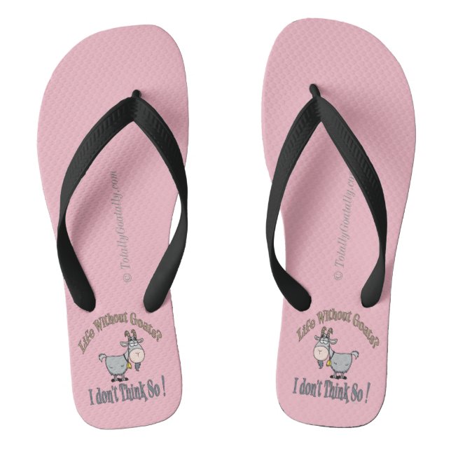 LIFE WITHOUT GOATS | by TotallyGoatally™ Flip Flops (Footbed)