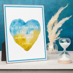 Life Without Liberty Quote Ukraine Heart Plaque