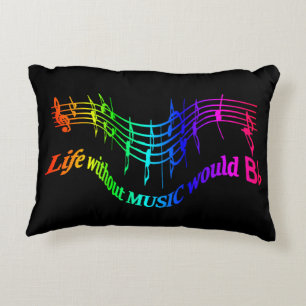 Life without Music would b flat Humour Quote Decorative Cushion