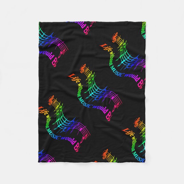 Life without Music would b flat Humour Quote Fleece Blanket (Front)