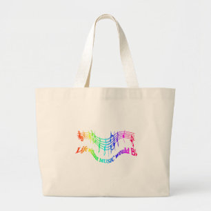 Life without Music would B Flat Humour Quote Large Tote Bag