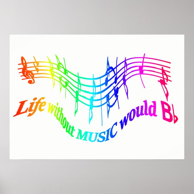 Life without Music would BFlat Inspirational Quote Poster (Front)