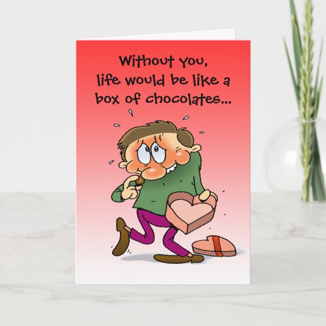 Life Without You Funny Cartoon Valentine Holiday Card (Front)