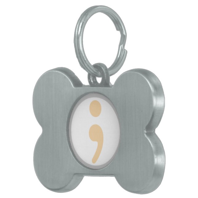 Life Worth Living Semi Colon Dog Tag (Front Right)