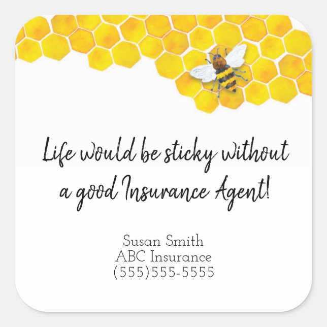 Life Would be Sticky Business Marketing Square Sticker (Front)