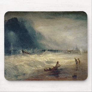Lifeboat and Manby Apparatus going off to a strand Mouse Mat