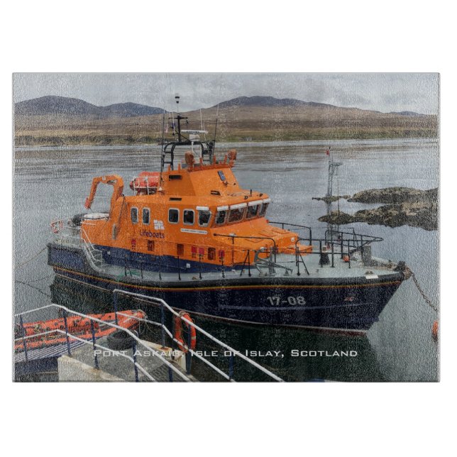 Lifeboat at Port Askaig, Isle of Islay, Scotland Cutting Board (Front)