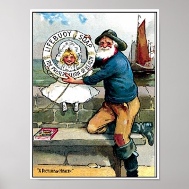 Lifebouy Old Sailor Soap Ad Poster (Front)