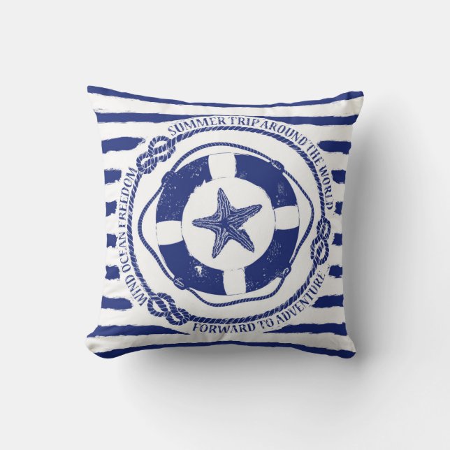 Lifebuoy And Starfish Cushion (Front)
