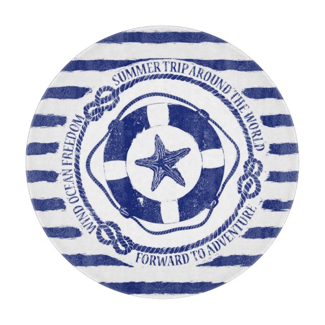 Lifebuoy And Starfish Cutting Board (Front)