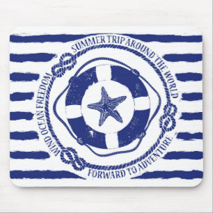 Lifebuoy And Starfish Mouse Mat
