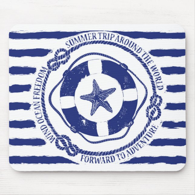 Lifebuoy And Starfish Mouse Mat (Front)