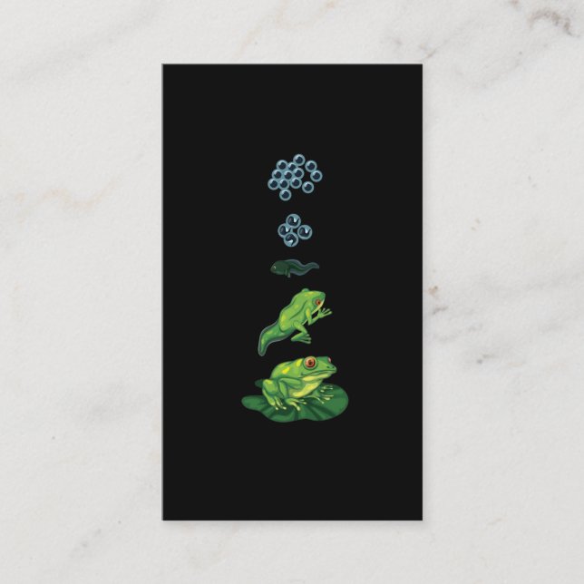 Lifecycle Frog Metamorphosis Egg Tadpole Froglet Business Card (Front)