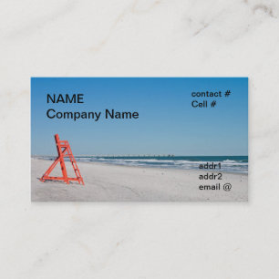 lifeguard beach chair business card