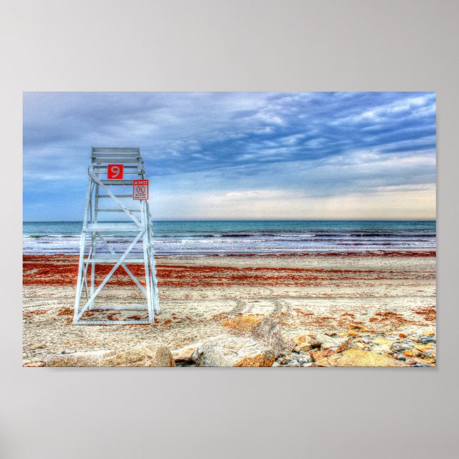 Lifeguard Beach Chair Poster Print Newport (Front)