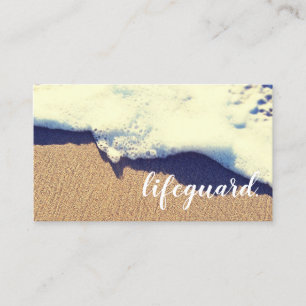 lifeguard beached wave business card