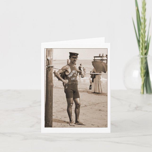 Lifeguard Brighton Beach 1905 Card (Front)