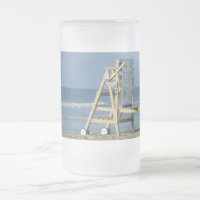 Lifeguard Chair At Folly Frosted Glass Beer Mug
