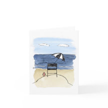 Lifeguard Chair on the Beach Notecards