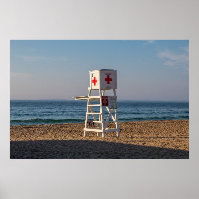 Lifeguard chair on the beach poster (Front)