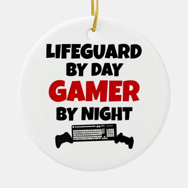 Lifeguard Gamer Ceramic Tree Decoration (Front)