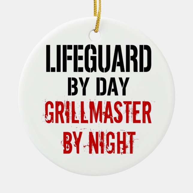 Lifeguard Grillmaster Ceramic Tree Decoration (Front)