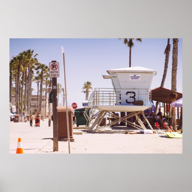 Lifeguard houses under bright skty poster (Front)