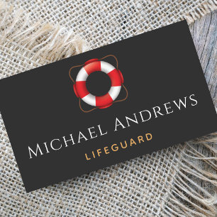 Lifeguard Life Preserver Ring Simple Minimalist Business Card