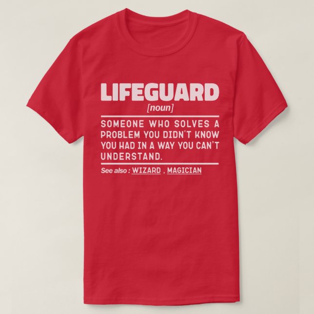 Lifeguard Noun Certified Beach Guard Memes T-Shirt (Design Front)