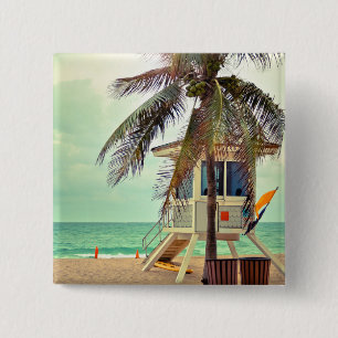 Lifeguard Station Florida 15 Cm Square Badge