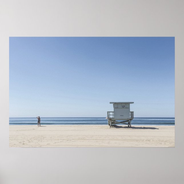 Lifeguard Station on a Beach Poster (Front)