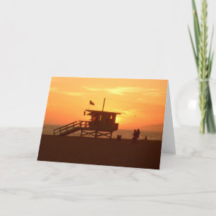 Lifeguard Station Sunset Greeting Card