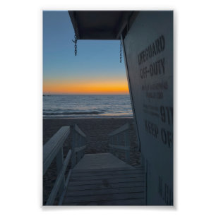 Lifeguard Tower at Sunset Photo Print