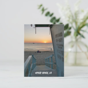 Lifeguard Tower at Sunset - Venice Beach, CA Postcard