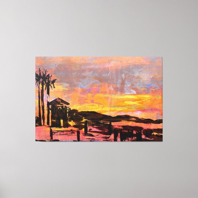 lifeguard tower dana canvas print (Front)