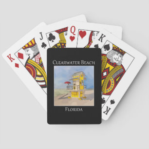 Lifeguard tower in Clearwater Beach Florida Playing Cards