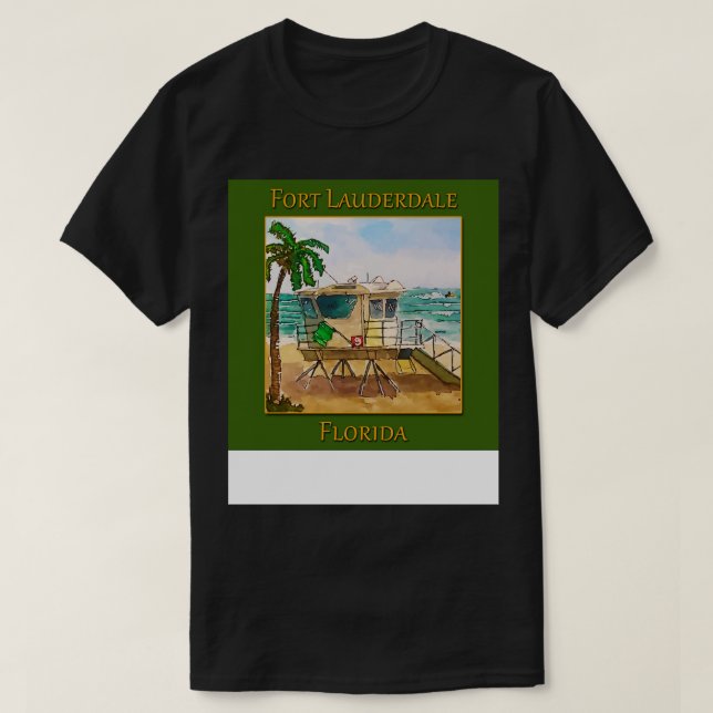 Lifeguard tower in Fort Lauderdale Florida TShirt  (Design Front)