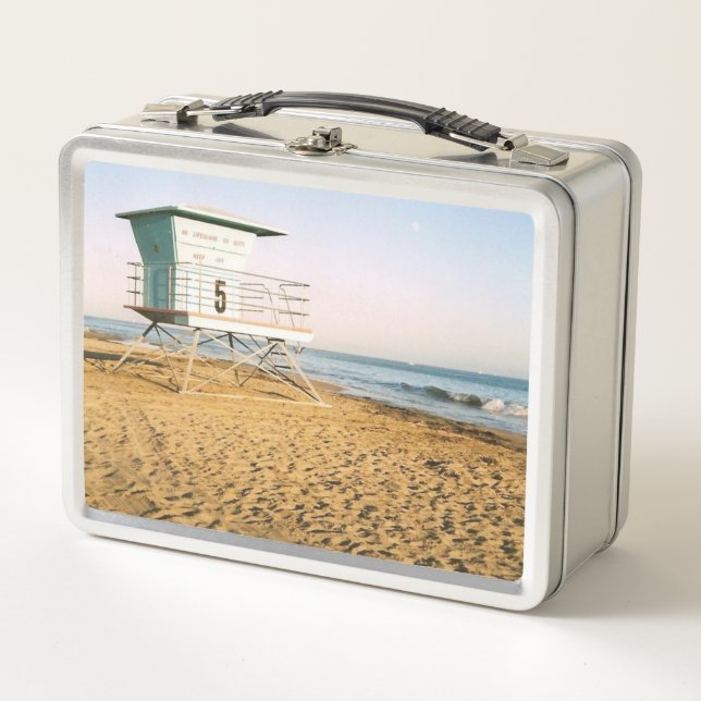 Lifeguard Tower in Santa Cruz Metal Lunch Box (Front)
