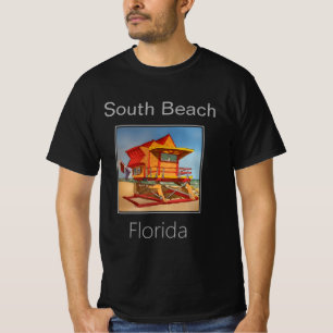 Lifeguard Tower, Red & Orange, South Beach Florida T-Shirt