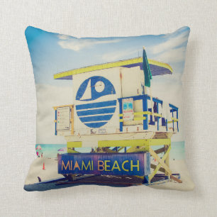 Lifeguard Tower South Beach, Miami, Fl Cushion