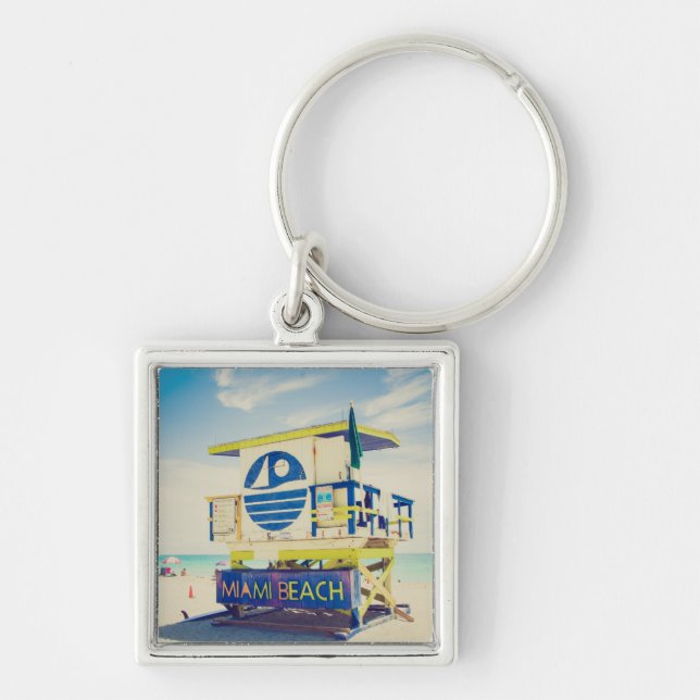 Lifeguard Tower | South Beach, Miami, Fl Key Ring (Front)